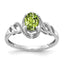 Oval August/ Peridot & Diamond Ring in 10K White Gold (0.02 ct. tw.), Size 7 - Sophia Jewelers