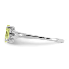 10k White Gold Polished Genuine Peridot Birthstone Ring