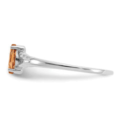 10k White Gold Polished Genuine Citrine Birthstone Ring
