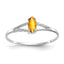 10k White Gold Polished Genuine Citrine Birthstone Ring