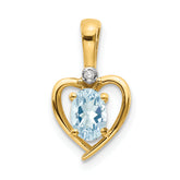 10K Diamond and Aquamarine Pendant