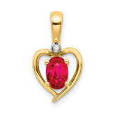 10K Diamond and Ruby Pendant