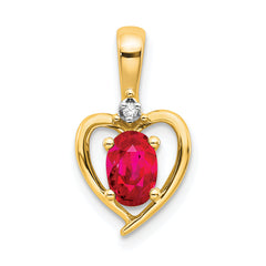 10K Diamond and Ruby Pendant
