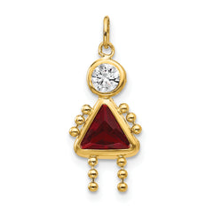 10k January Girl Birthstone Charm
