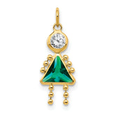 10k May Girl Birthstone Charm