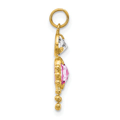 10K Gold Polished June Boy Birthstone Charm Elegant & Hollow Design