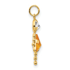 10K Gold November Girl Birthstone Charm with Polished Finish