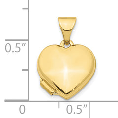 10k Heart 13mm Locket Pendant