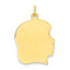 10K Gold Engravable Girl Head Charm with Polished Finish
