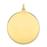 10K Yellow Gold Engravable Disc Charm with Polished Finish