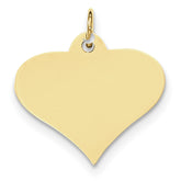 10K Gold Engravable Heart Disc Charm Elegant Yellow Finish