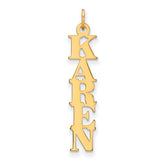 10K Vertical Name Plate Charm