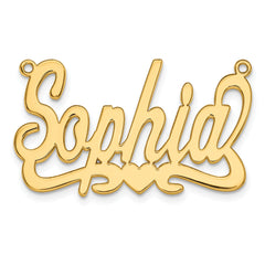 10KY Polished with Heart Name Plate