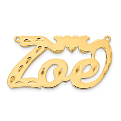 10KY Diamond-cut with Heart Name Plate