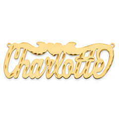 10KY Diamond-cut with Heart Name Plate