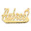 Underline Nameplate Pendant in 10K Yellow Gold, 18mm Diamond-Cut - Sophia Jewelers