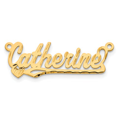 10K Diamond-cut Heart Name Plate
