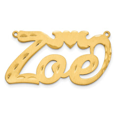 10K Satin Diamond-cut with Heart Name Plate