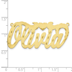 10K Satin Diamond-cut with Heart Name Plate