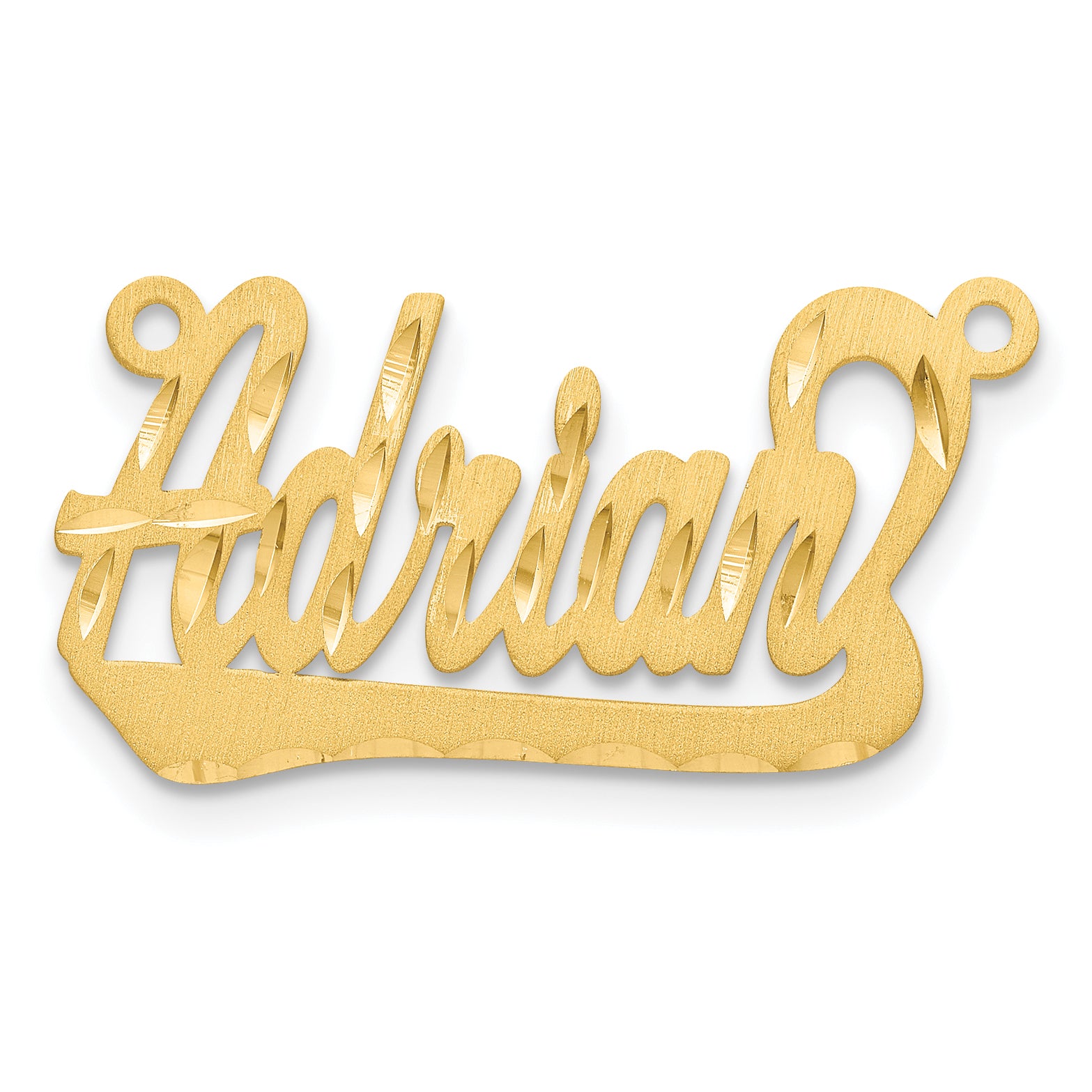 10K Satin Diamond-cut name Plate