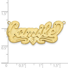 10KY 3D Satin Diamond-cut Heart Name Plate