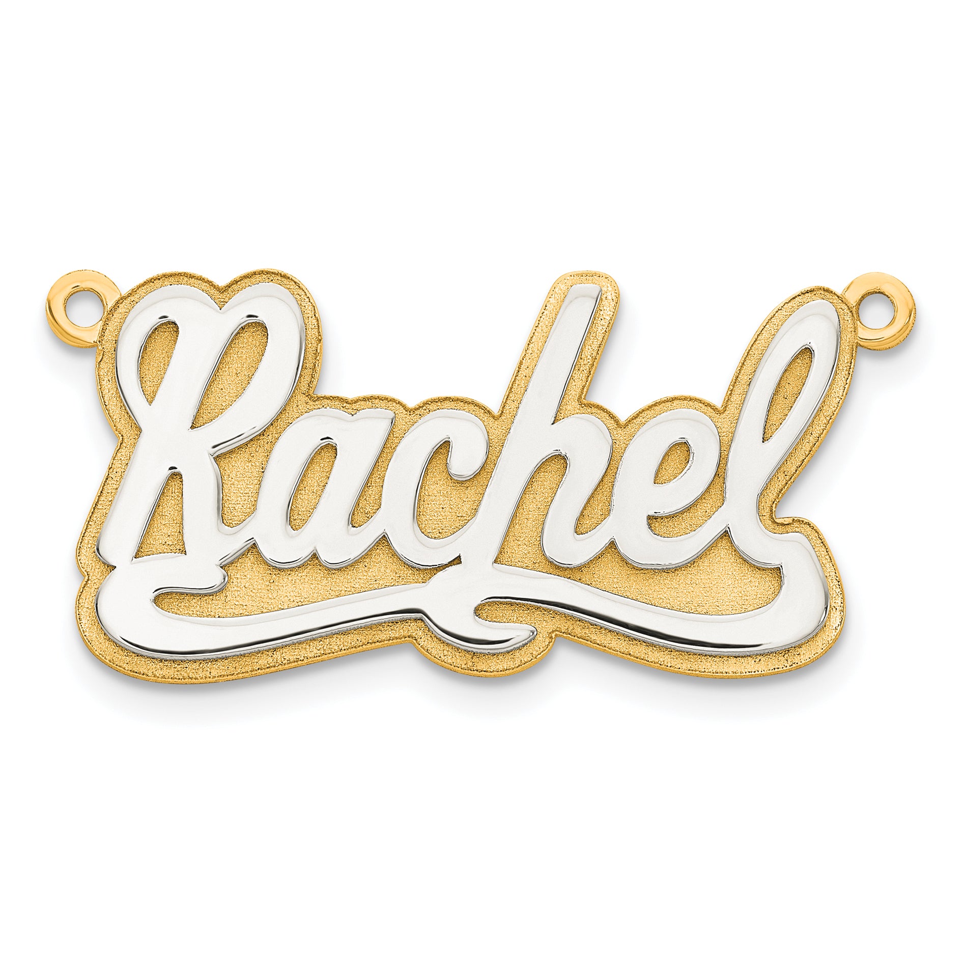 10K 3D Two-tone Polished Name Plate