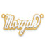Flowing Lowercase Personalized Name Plate Pendant in 10K Two-Tone Gold - Sophia Jewelers