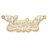 10K 3D Two-tone Satin Diamond-cut Name Plate