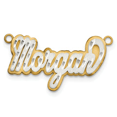 10K 3D Two-tone Satin Diamond-cut Name Plate