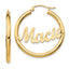 Name Plate Hoop Earrings in 10K Yellow Gold, 30mm Diamond-Cut - Sophia Jewelers