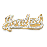 10KY and Rhodium 3D Diamond Name Plate