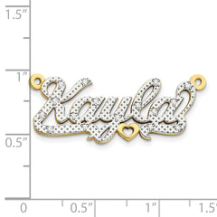 10KY and Rhodium 3D Diamond Name Plate