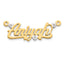 10KY and Rhodium 3D Diamond with Hearts Name Plate