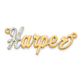 10KY and Rhodium 3D Diamond Name Plate