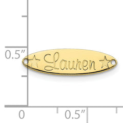 10K Small Oval with Stars Name Plate