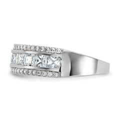 10K Tiara Collection White Gold Polished CZ Ring