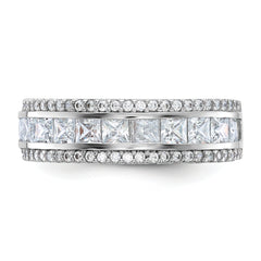 10K Tiara Collection White Gold Polished CZ Ring