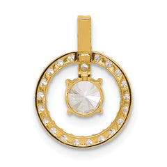10K Gold CZ Pendant with Polished Finish and Elegant Tiara Design
