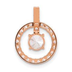 10K Rose Gold CZ Pendant with Polished Finish Elegant Tiara Design
