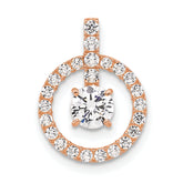 10K Tiara Collection Rose Gold Polished CZ Pendant