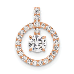 10K Tiara Collection Rose Gold Polished CZ Pendant