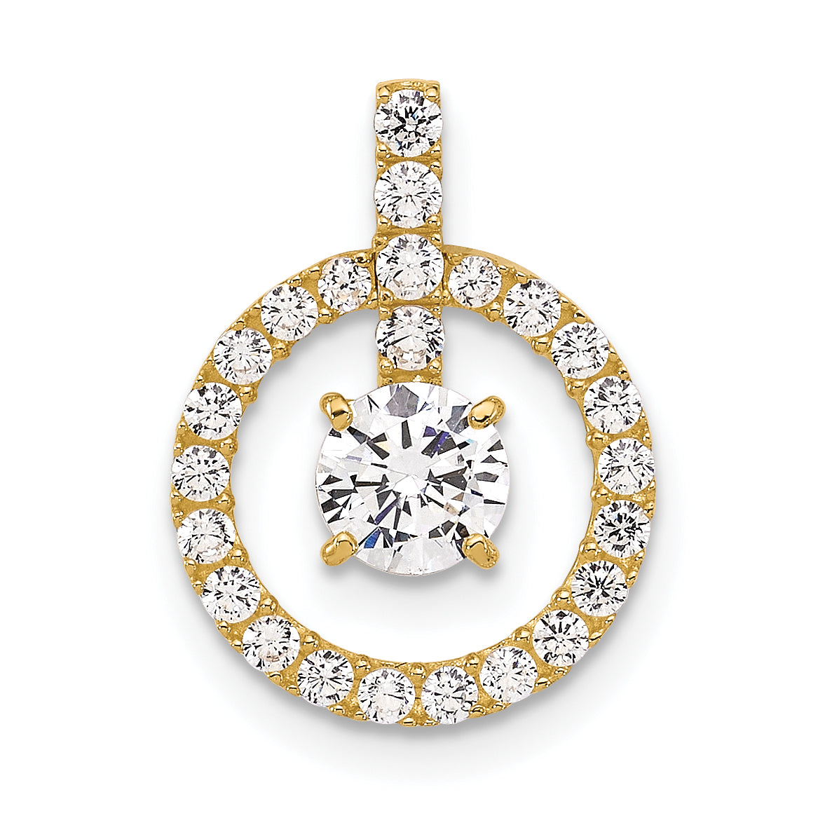 10K Tiara Collection Polished CZ Pendant