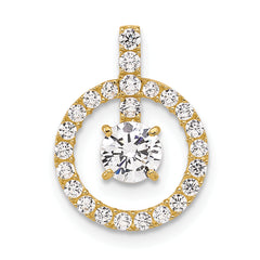 10K Tiara Collection Polished CZ Pendant