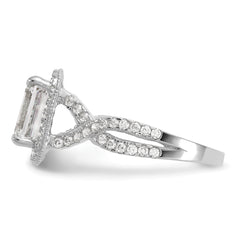 10K Tiara Collection White Gold Polished CZ Ring