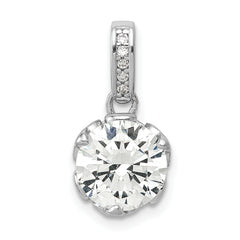 10K Tiara Collection White Gold Polished CZ Pendant
