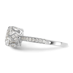 10K Tiara Collection White Gold Polished CZ Ring