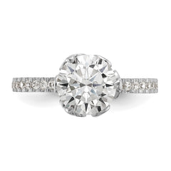 10K Tiara Collection White Gold Polished CZ Ring