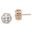 Cubic Zirconia Stud Earrings in 10K Rose Gold, 9.7x10mm - Sophia Jewelers