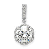 10K Tiara Collection White Gold Polished CZ Pendant