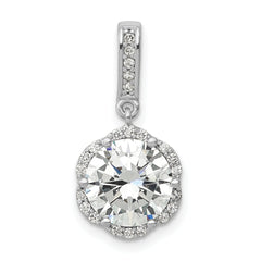 10K Tiara Collection White Gold Polished CZ Pendant